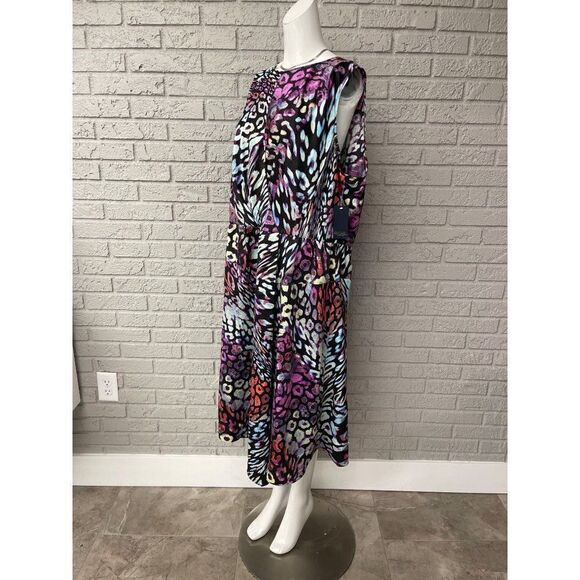 Rachel Roy Multicolored Animal Print Surplice Faux Wrap Dress Size 20 NWT - Picture 4 of 9